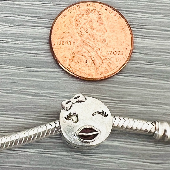 Silver plated EMOJI Bracelet charm - Picture 5 of 5